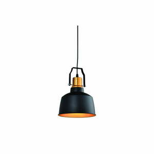 Lampa wisząca w czarno-złotym kolorze z metalowym kloszem ø 22 cm Monroe – GTV obraz