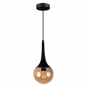 Czarna lampa wisząca ze szklanym kloszem ø 15 cm Horn – Squid Lighting obraz