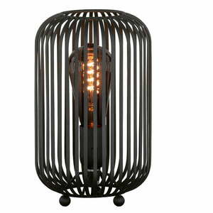 Czarna lampa stołowa z metalowym kloszem (wysokość 25 cm) Cage – Fischer & Honsel obraz