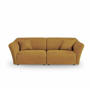 Musztardowa sofa z materiału bouclé 206 cm Tokyo – Cosmopolitan Design obraz