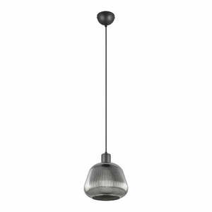 Czarna lampa wisząca ze szklanym kloszem ø 22 cm Tarifa – Trio obraz