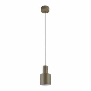 Ciemnobrązowa lampa wisząca z metalowym kloszem ø 12 cm Agudo – Trio obraz