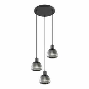 Czarna lampa wisząca ze szklanym kloszem ø 37 cm Tarifa – Trio obraz