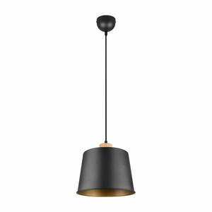 Czarna lampa wisząca z metalowym kloszem ø 26 cm Harris – Trio obraz