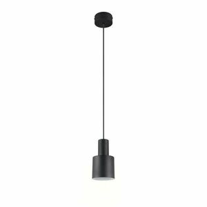 Czarna lampa wisząca z metalowym kloszem ø 12 cm Agudo – Trio obraz