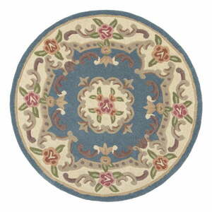 Niebieski wełniany dywan Flair Rugs Aubusson, ⌀ 120 cm obraz