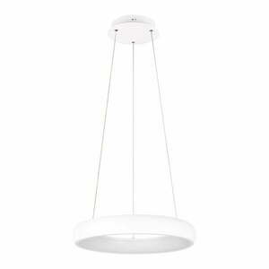 Biała lampa wisząca LED ze ściemniaczem z metalowym kloszem ø 46 cm Cardona – Trio obraz