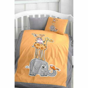 Bawełniana pościel dziecięca do łóżeczka z prześcieradłem/4-częściowa 100x150 cm Orange Animal – Mila Home obraz