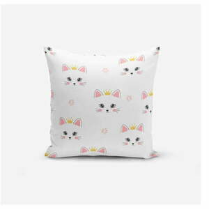 Dziecięca poszewka na poduszkę 43x43 cm White Pink Cat – Mila Home obraz