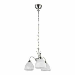 Lampa wisząca w biało-srebrnym kolorze ze szklanym kloszem ø 43 cm Dobby – Trio obraz