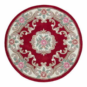 Czerwony wełniany dywan Flair Rugs Aubusson, ⌀ 120 cm obraz