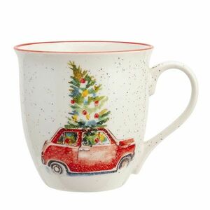 Altom Kubek porcelanowy Christmas car, 630 ml, czerwony obraz