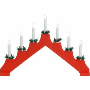 Świecznik świąteczny Candle Bridge czerwony, 7 LED obraz