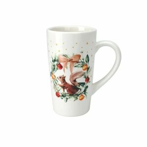 Świąteczny kubek porcelanowy Wieniec wiewiórki, 550 ml obraz