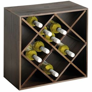 Kesper 69244 Stojak na wino bejcowany na ciemno, 50 x 50 x 25 cm obraz