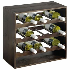 Kesper 69243 Stojak na wino bejcowany na ciemno, 50 x 50 x 25 cm obraz