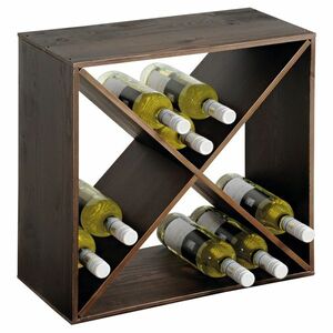 Kesper 69241 Stojak na wino bejcowany na ciemno, 50 x 50 x 25 cm obraz