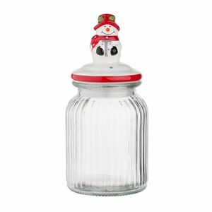 Altom Szklany słoik z ceramiczną pokrywką Snowman900 ml obraz