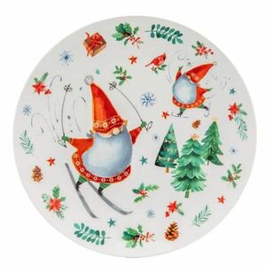 Altom Porcelanowy talerz deserowy Winter Gnomes 20cm obraz