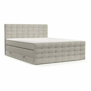 Beżowe łóżko boxspring ze schowkiem 200x200 cm Blend – Maison de Rêve obraz