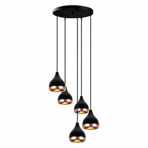 Lampa wisząca w czarno-miedzianym kolorze z metalowym kloszem ø 43 cm Yildo – Opviq lights obraz