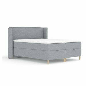 Szare łóżko boxspring ze schowkiem 180x200 cm Monpelli – Maison de Rêve obraz