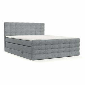 Szare łóżko boxspring ze schowkiem 200x200 cm Blend – Maison de Rêve obraz