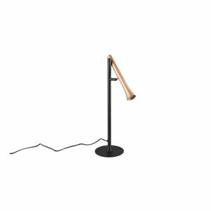 Lampa stołowa LED w czarno-złotym kolorze z metalowym kloszem (wysokość 53 cm) Fiato – Trio obraz