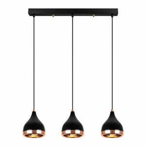 Lampa wisząca w czarno-miedzianym kolorze z metalowym kloszem Yildo – Opviq lights obraz