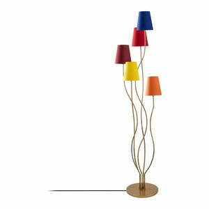 Lampa stojąca z tekstylnym kloszem (wysokość 160 cm) Bonibos – Opviq lights obraz