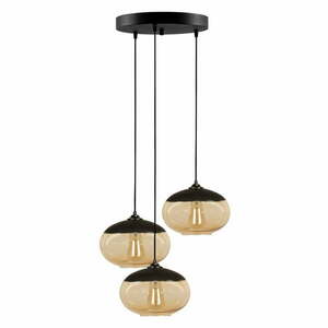 Lampa wisząca w czarno-żółtym kolorze ze szklanym kloszem ø 50 cm Camini – Opviq lights obraz