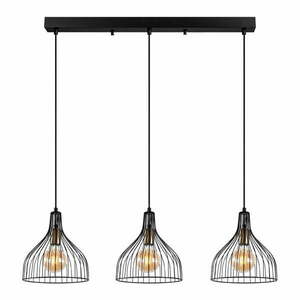 Czarna lampa wisząca z metalowym kloszem Cafu – Opviq lights obraz