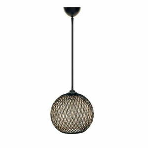 Czarno-ciemnobrązowa lampa wisząca z kloszem z juty ø 24 cm – Opviq lights obraz