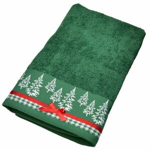 Ręcznik frotte z bordiurą żakardową Christmas zielony, 70 x 130 cm, 70 x 130 cm obraz