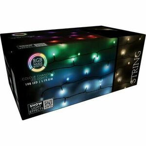 Świąteczny łańcuch LED RGB z pilotem 198 diod LED, kolorowy, 19, 8 m obraz