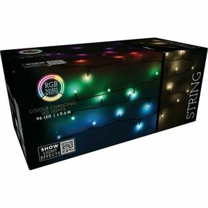 Świąteczny łańcuch LED RGB z pilotem 96 diod LED, kolorowy, 9, 6 m obraz