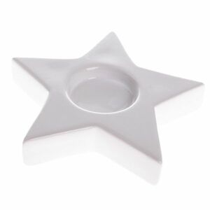 Świąteczny ceramiczny świecznik na tea light Astrebiały, 11, 5 x 11, 5 cm obraz