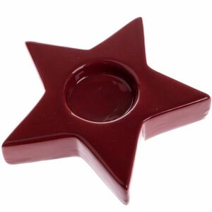 Świąteczny ceramiczny świecznik na tea light Astreczerwony, 11, 5 x 11, 5 cm obraz