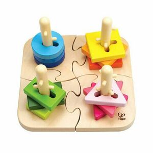 Hape Kreatywne drewniane puzzle, 19, 7 x 11, 6 x 19, 7 cm obraz