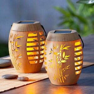 Solarne lampy stołowe Bamboo, zestaw 2 sztuk obraz