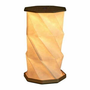 Brązowa lampa stołowa LED (wysokość 18 cm) Twist Hexagon – Gingko obraz