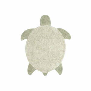 Beżowy bawełniany dywan dziecięcy tkany ręcznie odpowiedni do prania 110x130 cm Sea Turtle – Lorena Canals obraz