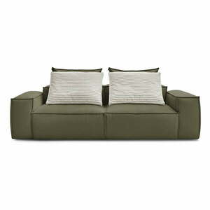 Zielona sofa z imitacji skóry 260 cm Boheme – Bobochic Paris obraz