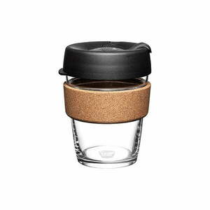 Czarny/brązowy kubek podróżny 340 ml Brew Cork Black M – KeepCup obraz