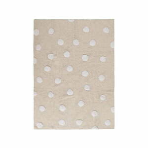 Beżowy bawełniany dywan dziecięcy tkany ręcznie odpowiedni do prania 120x160 cm Polka Dots Beige – Lorena Canals obraz