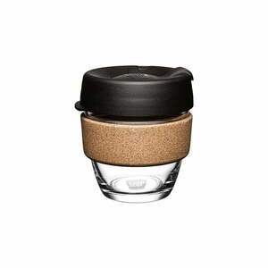 Czarny/brązowy kubek podróżny 227 ml Brew Cork Black S – KeepCup obraz