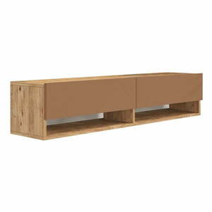 Ceglasto-naturalna szafka pod TV w dekorze sosny 140x29x32 cm – Kalune Design obraz