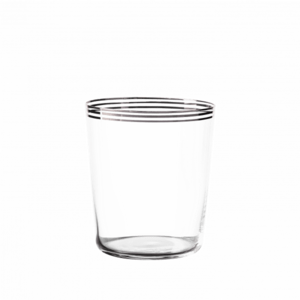 Szklanka Tumbler z trzema paskami w kolorze platynowym 440 ml - 21st Century Glas obraz