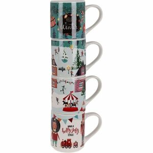 4-częściowy zestaw kubków Winter, 265 ml, porcelana obraz