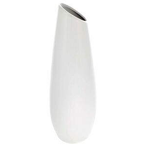 Wazon ceramiczny Oval, 12 x 36 x 12 cm, biały obraz